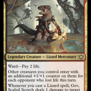 pblb-214p-gev-scaled-scorch Gev, Scaled Scorch (Planeswalker Stamp)